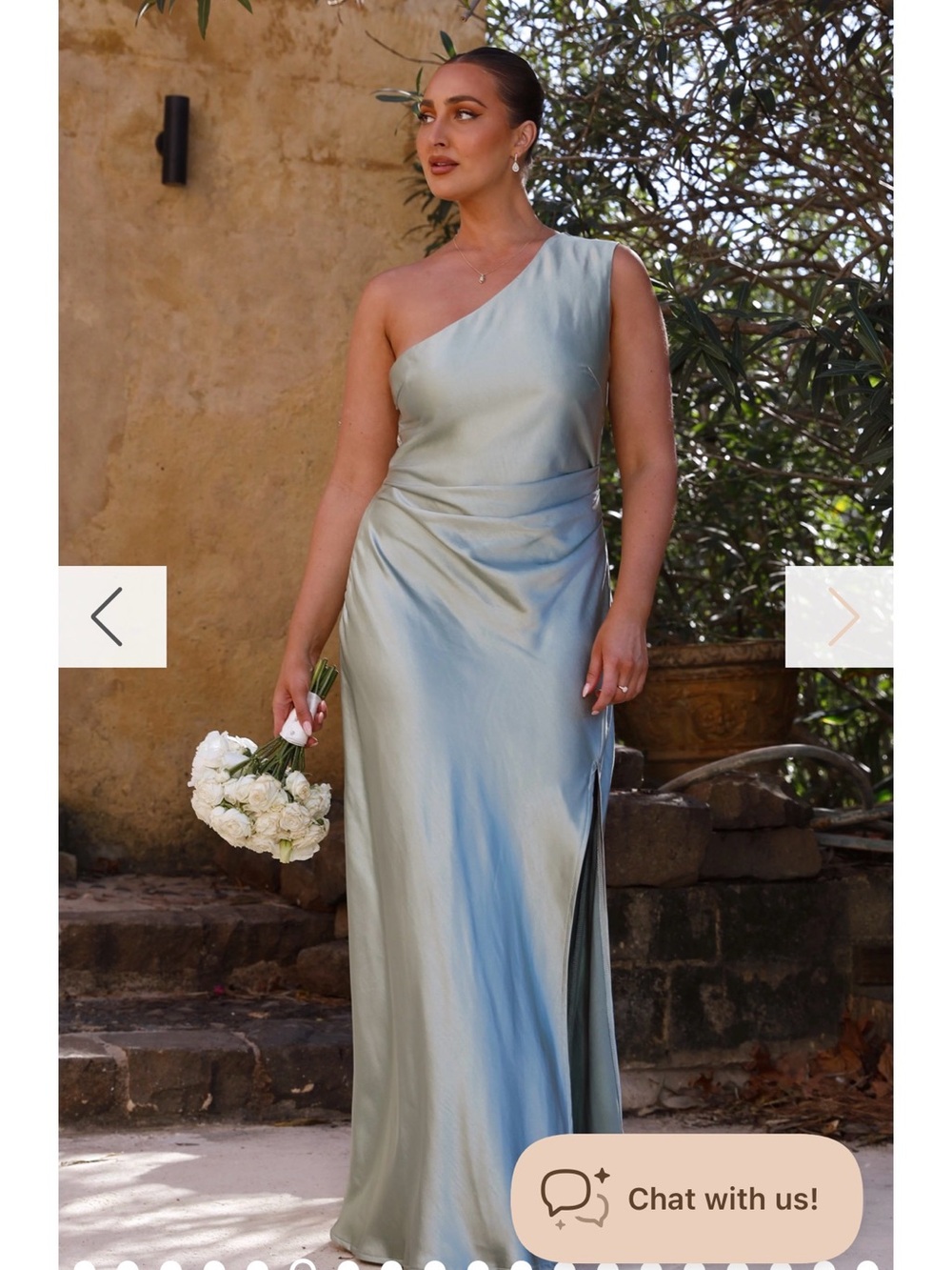 Billy J One Shoulder Victoria Gown in Sage Size 16 AUS/ 12 US NWT